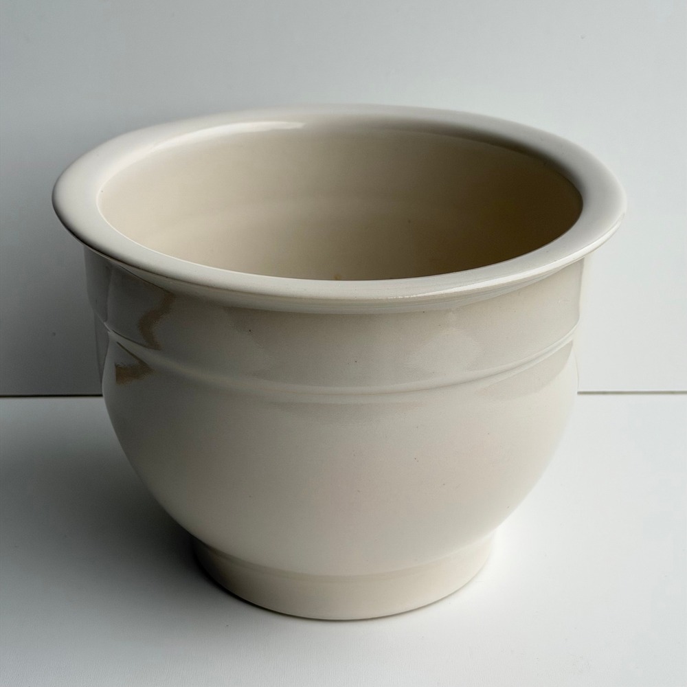 Vintage Zanesville Stoneware Mixing Bowl Mid Century Eggshell Glazed Ceramic